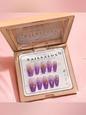 Purple Star Accent Press-On Nails - Size XS - 10pcs